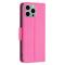  iPhone 15 Pro Max Fodral Litchi Shark Läder Rosa