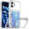  iPhone 16 Plus Skal Kickstand Med Korthållare Transparent