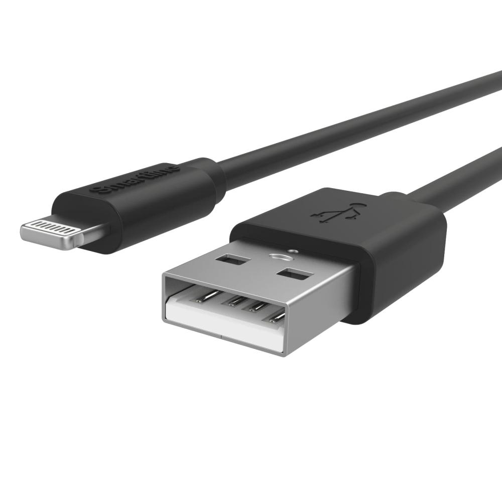 Smartline Smartline 3m Lightning MFi Laddningskabel Svart