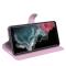  Samsung Galaxy S23 Ultra Fodral Litchi Läder Ljus Rosa