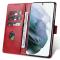  Galaxy S23 Ultra Fodral Solid Läder Röd