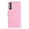  Samsung Galaxy S26 Plus Fodral Polka Dot Läder Rosa/Vit