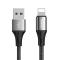 JOYROOM Joyroom 1m 3A Lightning Snabbladdning Nylon Kabel - Svart