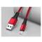 JOYROOM Joyroom 20 cm 3A MicroUSB Snabbladdning Nylon Kabel - Röd