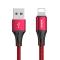 JOYROOM Joyroom 1m 3A Lightning Snabbladdning Nylon Kabel - Röd