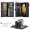 CASEME Samsung Galaxy S21 - CASEME 2-i-1 Multifunktionellt Läder Fodral - Svart