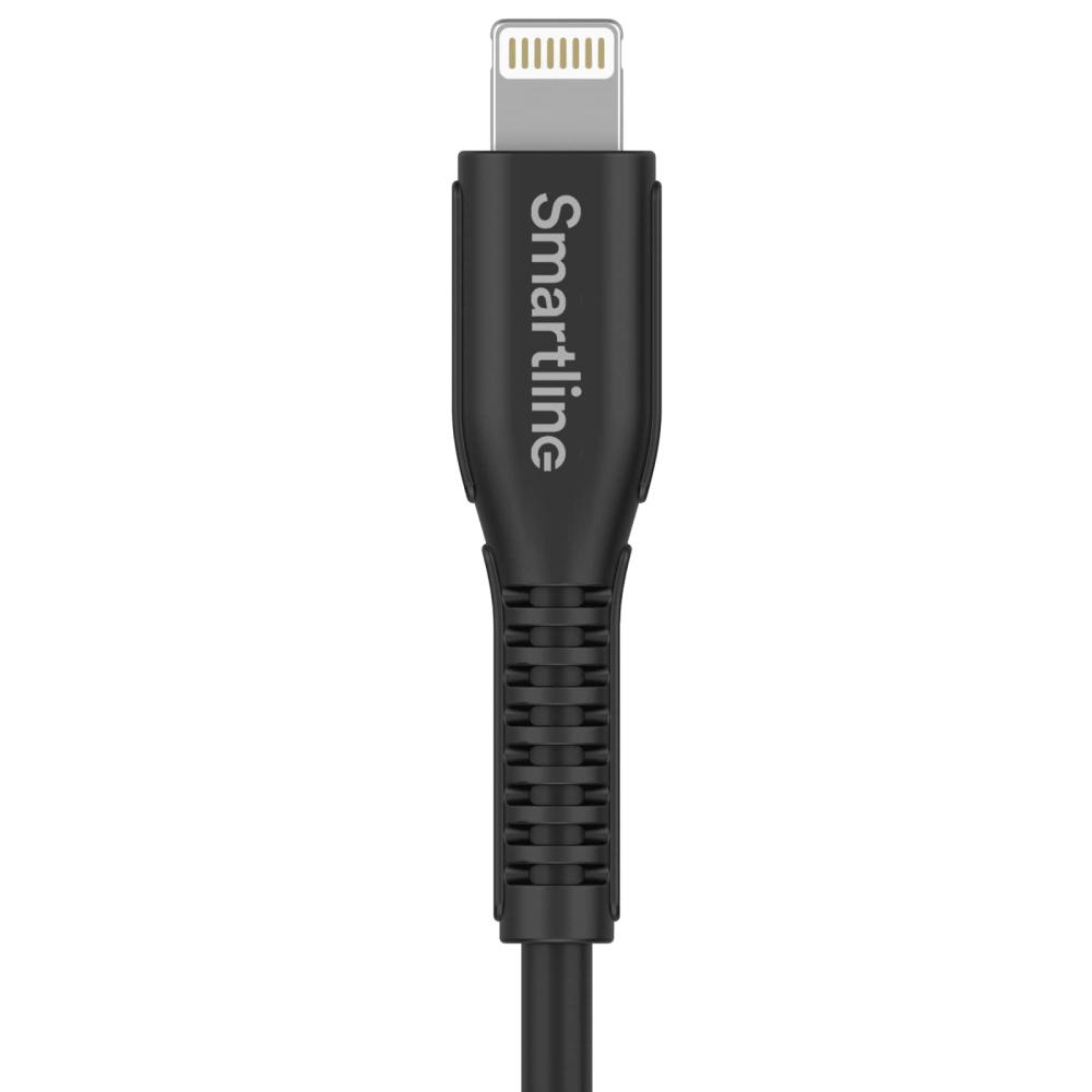 Smartline Smartline 2m Lightning MFi Förstärkt Laddningskabel Svart