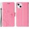 iPhone 15 Plus Fodral Med Blommigt Tryck Rosa