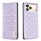 BINFEN BINFEN iPhone 17 Pro Fodral Flip Diamond Läder Lila