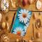  Samsung Galaxy S26 Fodral Med Tryck Vita Blommor