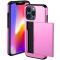  iPhone 14 Skal Hybrid Med Kortfack Rosa