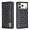BINFEN BINFEN iPhone 17 Pro Fodral Flip Diamond Läder Svart