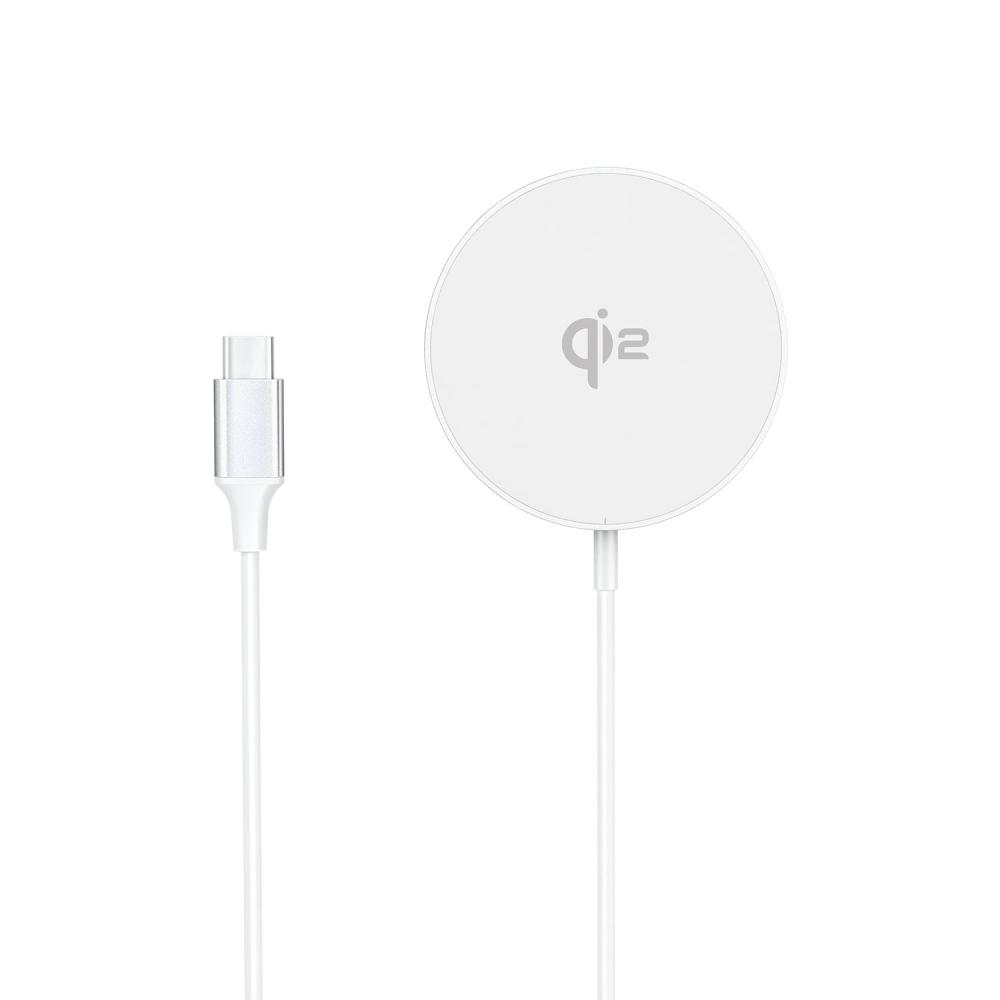 Gear Gear Trådlös Laddare Qi2 Snabbladdning 15W Silver/Aluminium