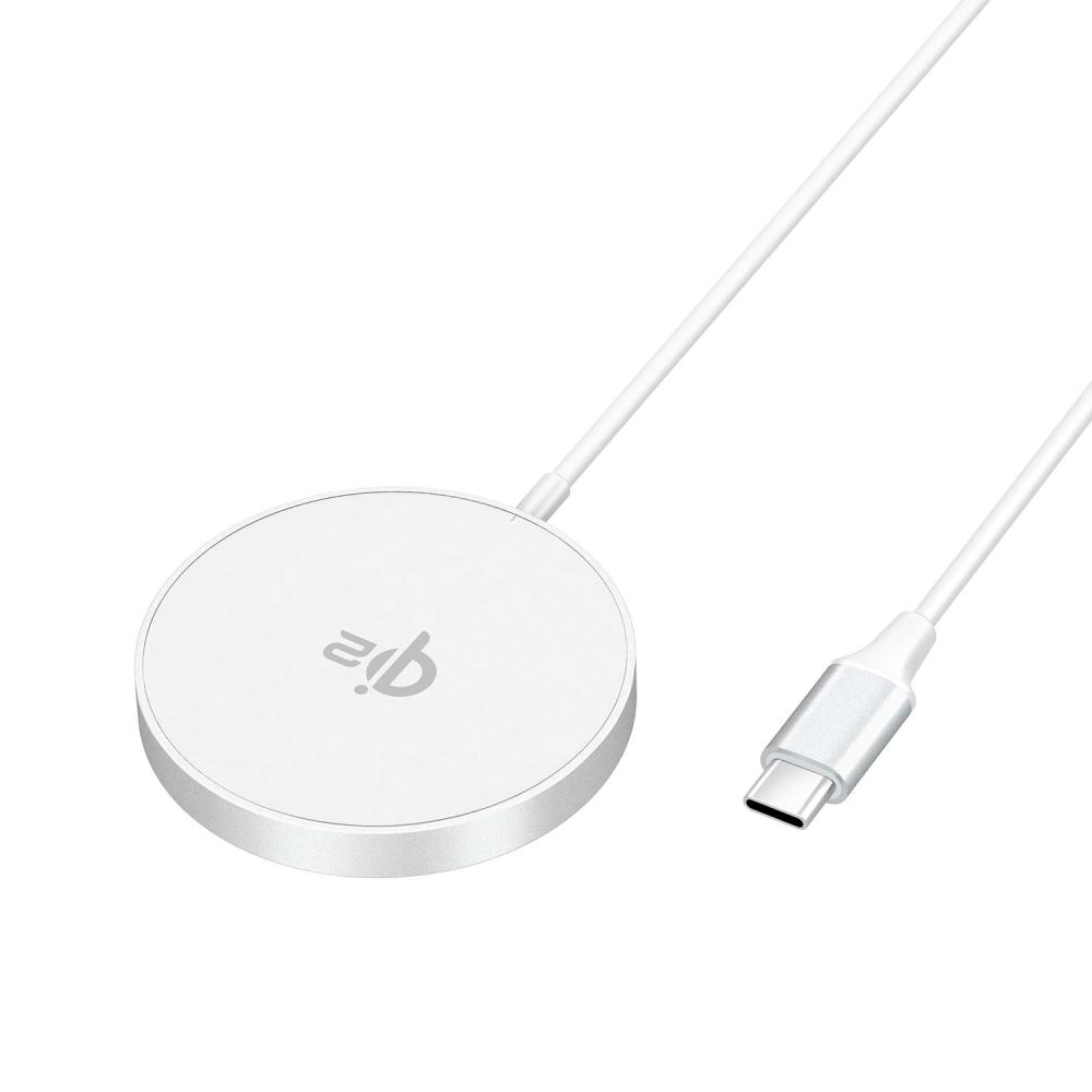 Gear Gear Trådlös Laddare Qi2 Snabbladdning 15W Silver/Aluminium