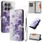  Motorola Edge 60 Pro Fodral Med Tryck Lila Rosor
