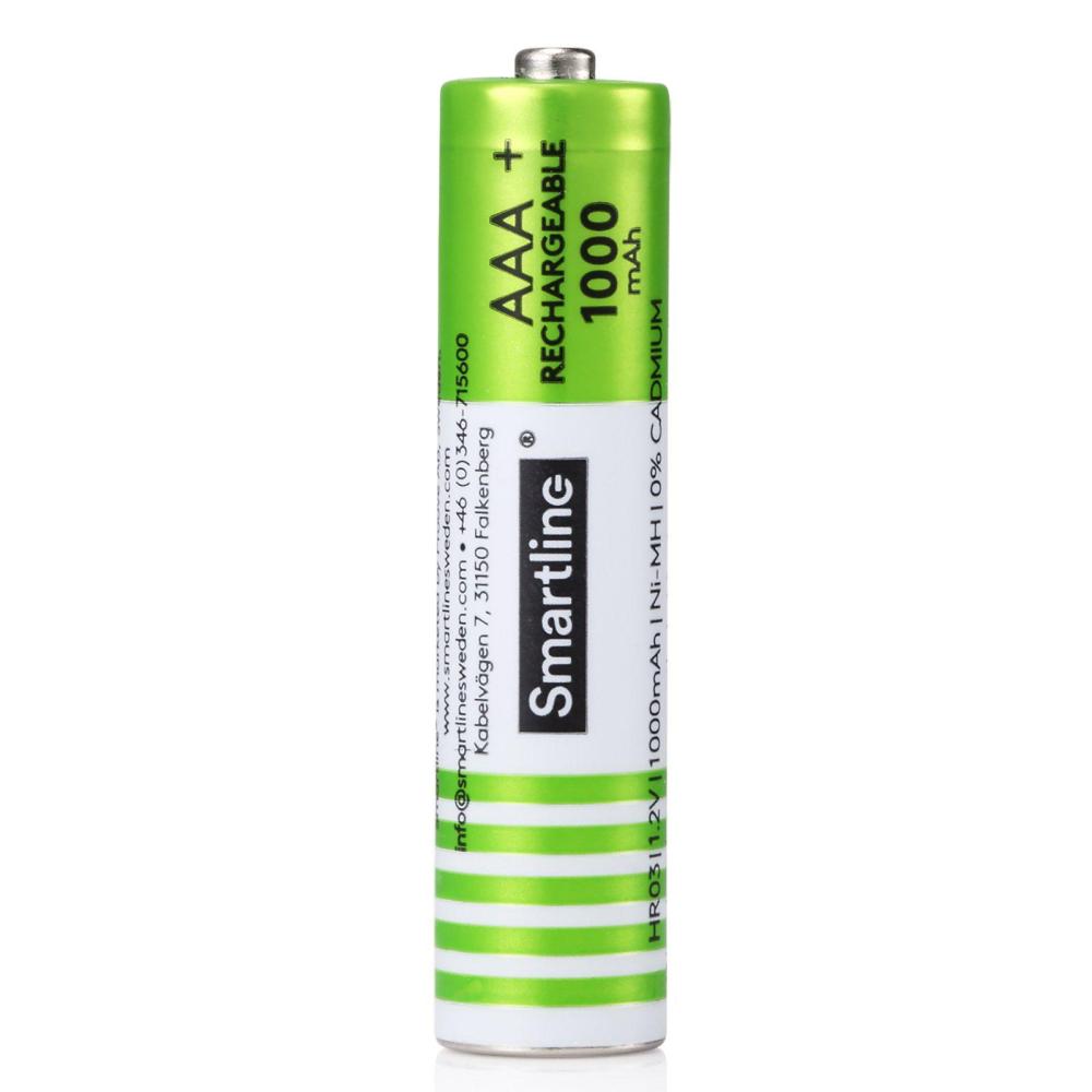Smartline Smartline AAA 1.2V Ni-Mh Batteri Laddbar, 1000mAh, 4-PACK