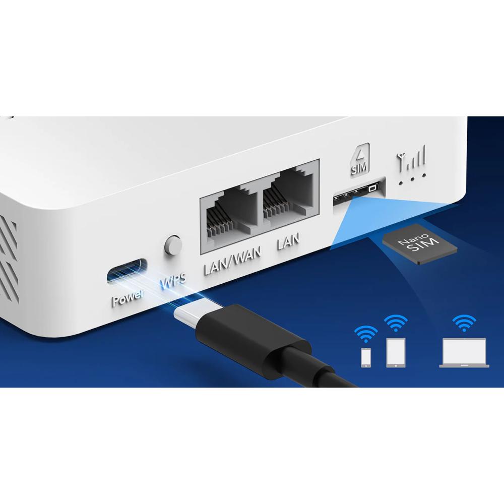 Cudy Cudy 4G Router LT300 CAT4/WF4 N300 USB-C Vit