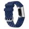  Silikon Armband Ihåligt Fitbit Charge 3 / 4 Mörk Blå