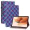  Samsung Galaxy Tab S7 Plus / Tab S8 Plus Fodral Vävd Textur Blå/Rosa