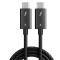  Thunderbolt 3/4 Kabel 50cm USB-C 100W PD Svart