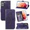  Samsung Galaxy S21 FE Fodral Big Butterfly Läder Lila