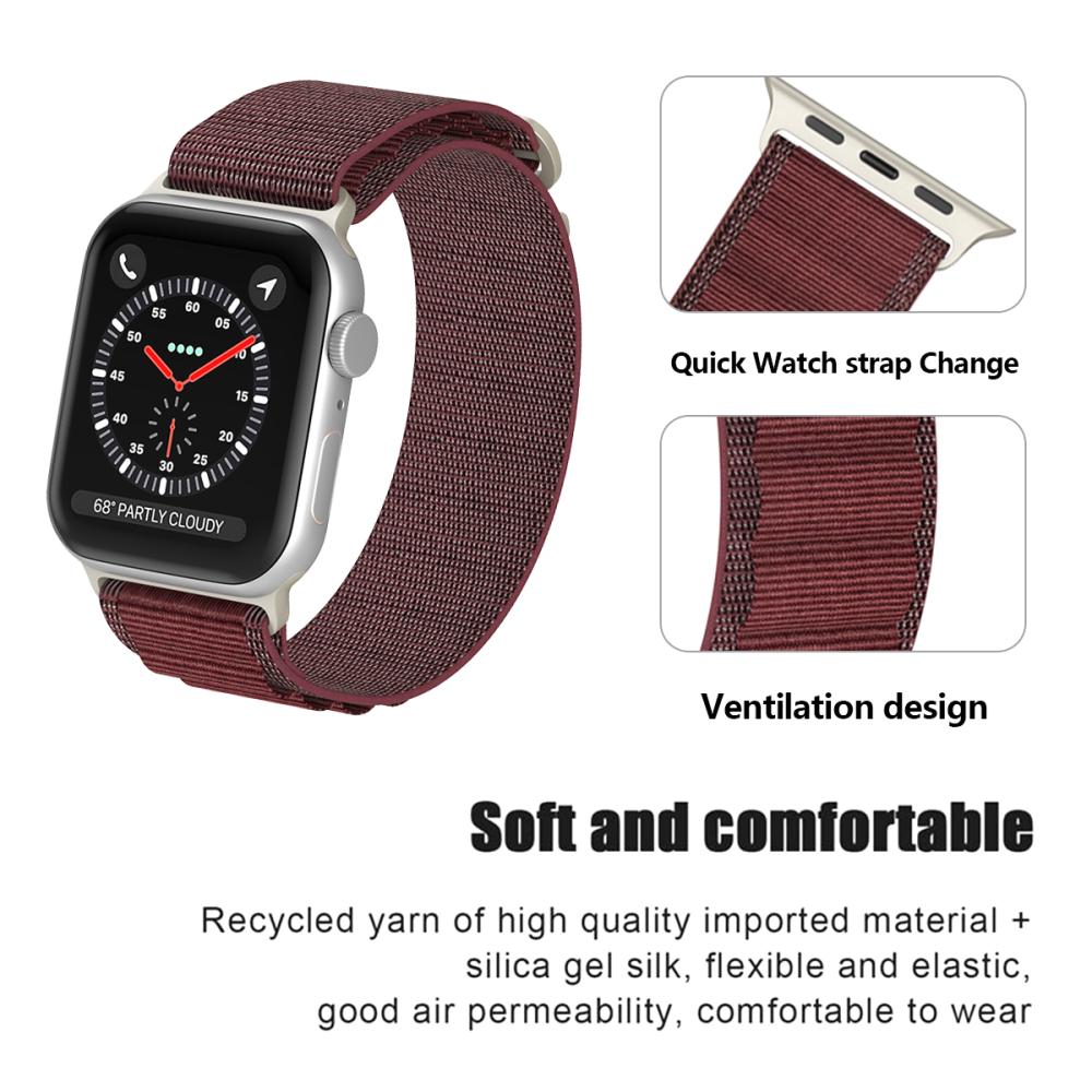 ColorPop Apple Watch 38/40/41/42 mm Armband Alpine Pro Loop Burgundy