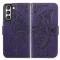  Samsung Galaxy S21 FE Fodral Big Butterfly Läder Lila
