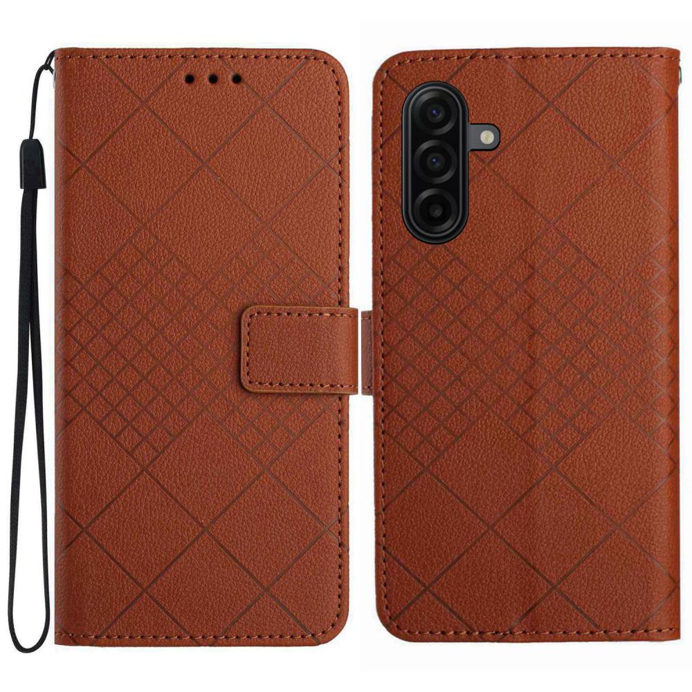  Samsung Galaxy A57 5G Fodral Läder Rhombus Brun