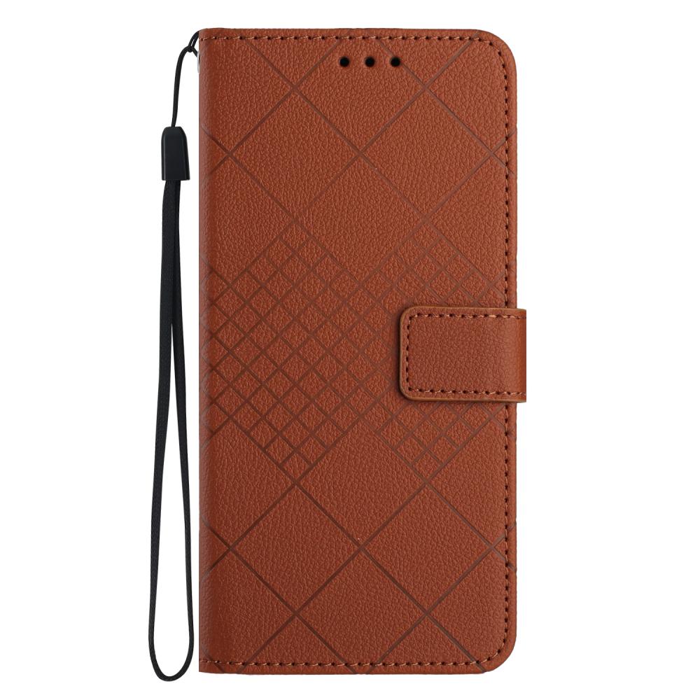  Samsung Galaxy A57 5G Fodral Läder Rhombus Brun