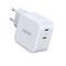 Choetech Choetech 40W 3A 2x USB-C Power Delivery Snabbladdare - Vit