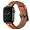  Äkta Läder Armband Apple Watch 42/44/45/46/49 mm Brun