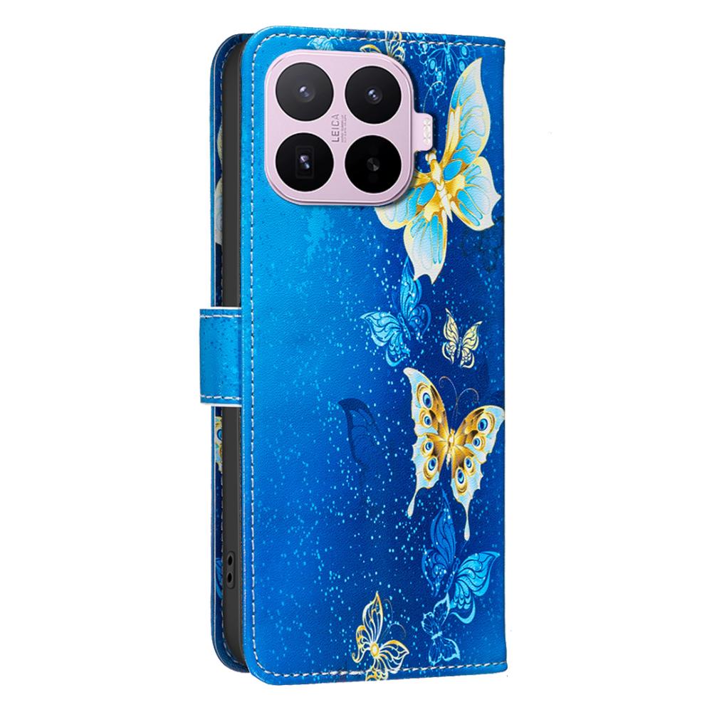  Xiaomi 17T Pro Fodral Läder Fjärilar Blå