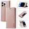 LC.IMEEKE LC.IMEEKE iPhone 14 Pro Fodral Flip Läder Roséguld