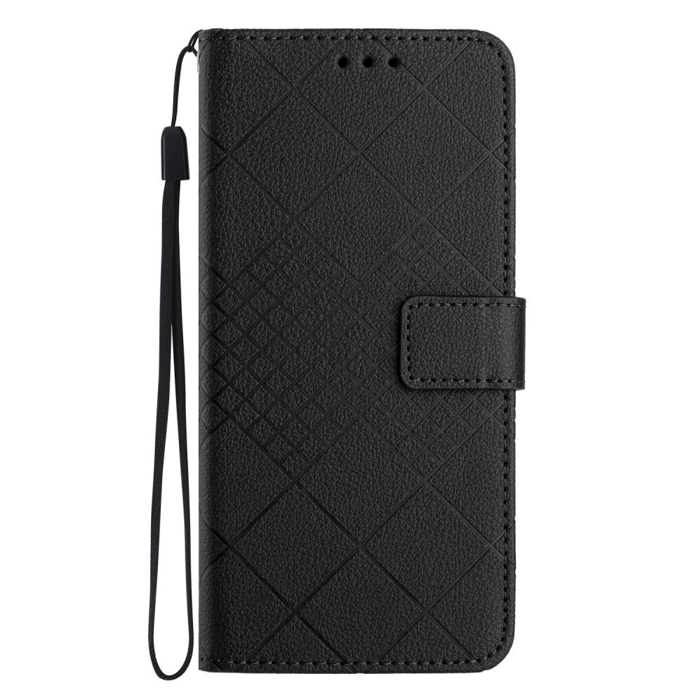  OnePlus 15 Fodral Läder Rhombus Svart