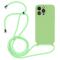  iPhone 15 Pro Max Skal Silikon Med Snöre Matcha Green