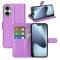  iPhone 17 Fodral Litchi Läder Lila