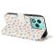  Honor 400 Lite Fodral Rhombus Läder Blommor Vit