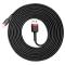 BASEUS BASEUS 3m Lightning Nylon Kabel - Svart/Röd