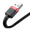 BASEUS BASEUS 3m Lightning Nylon Kabel - Svart/Röd