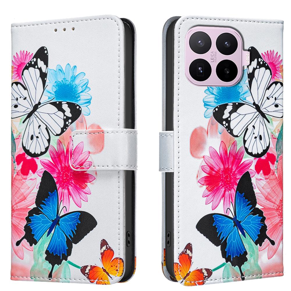  Xiaomi 17T Pro Fodral Läder Fjärilar/Blommor