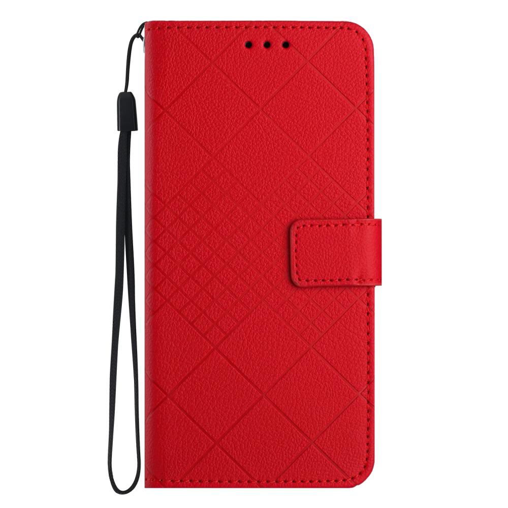  Samsung Galaxy A57 5G Fodral Läder Rhombus Röd