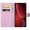  iPhone 13 Mini Fodral Litchi Läder Ljus Rosa