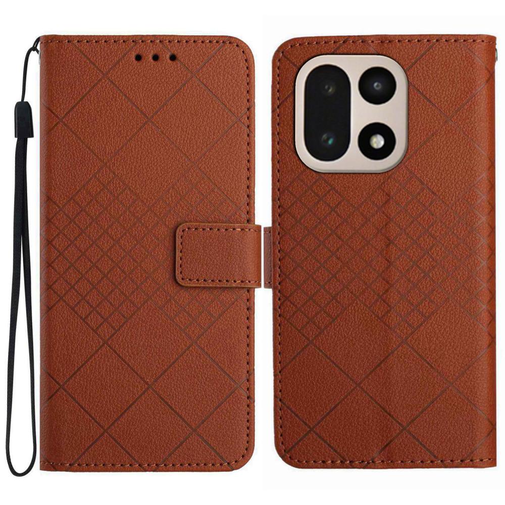  OnePlus 15 Fodral Läder Rhombus Brun