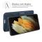  Samsung Galaxy S22 Ultra Fodral Solid Läder Blå