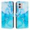  Motorola Moto G73 5G Fodral Marmor Blå/Grön