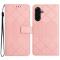  Samsung Galaxy A57 5G Fodral Läder Rhombus Rosa
