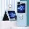  Galaxy Z Flip 6 / 7 FE Skal Skin Touch Ringhållare Ljus Blå