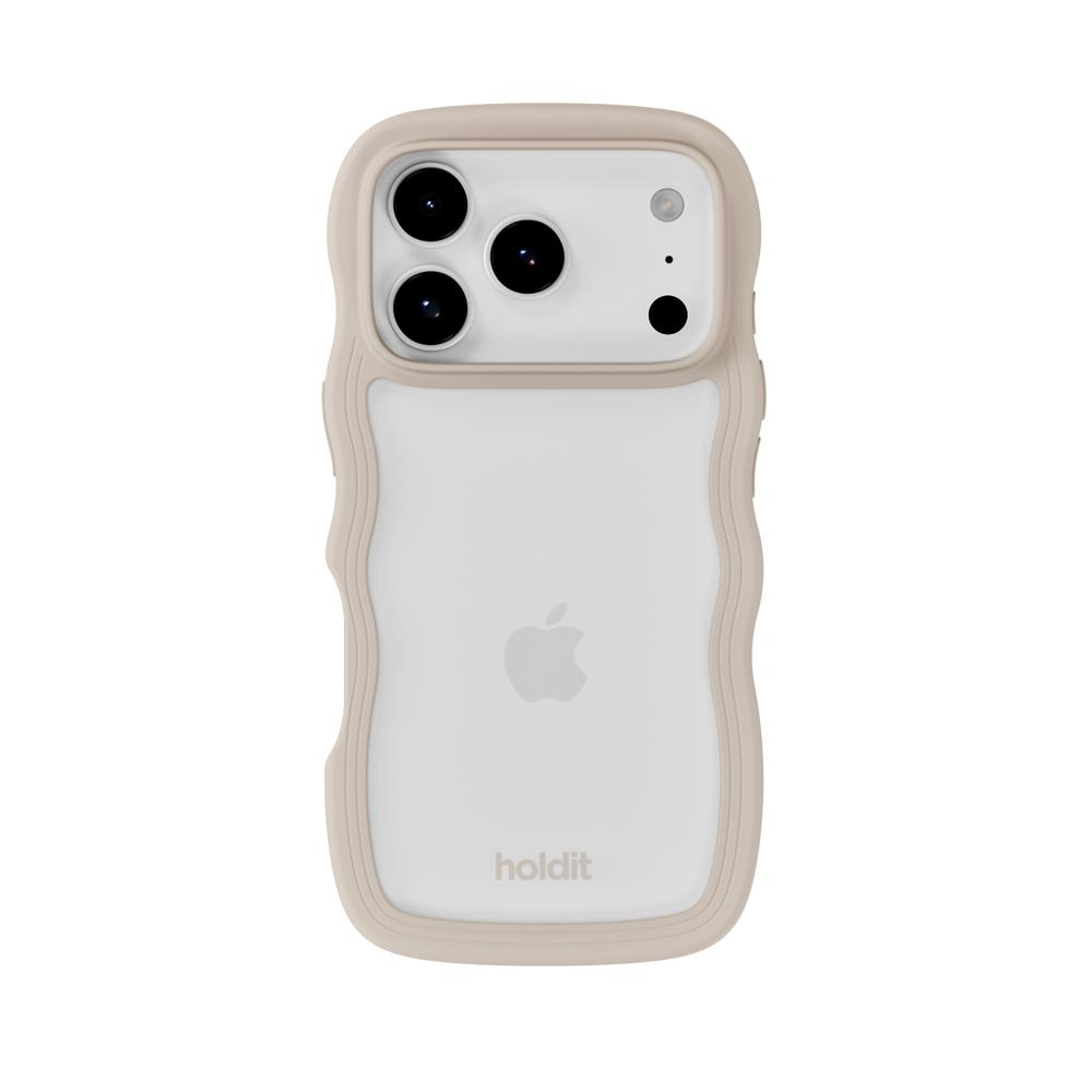 holdit holdit iPhone 17 Pro Mobilskal Wavy Light Beige/Transparent