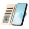  iPhone 15 Plus Fodral Silk Textur Med Snodd Guld
