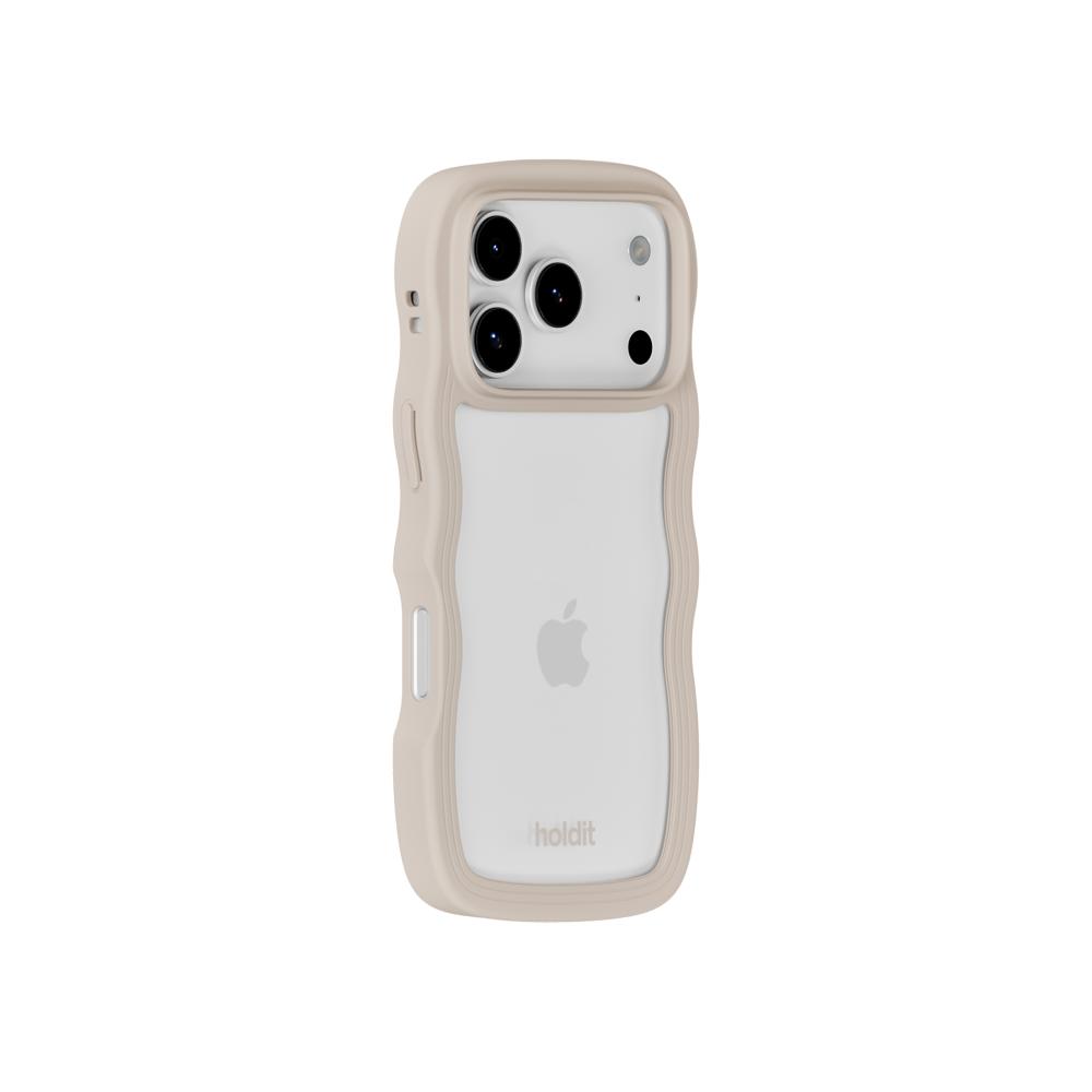 holdit holdit iPhone 17 Pro Mobilskal Wavy Light Beige/Transparent